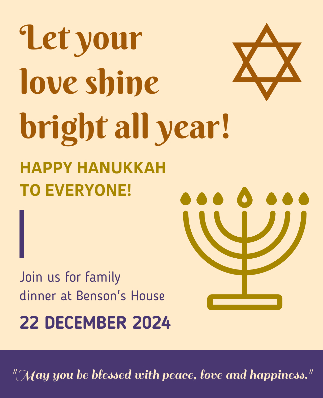 Hanukkah Blessings Poster Template