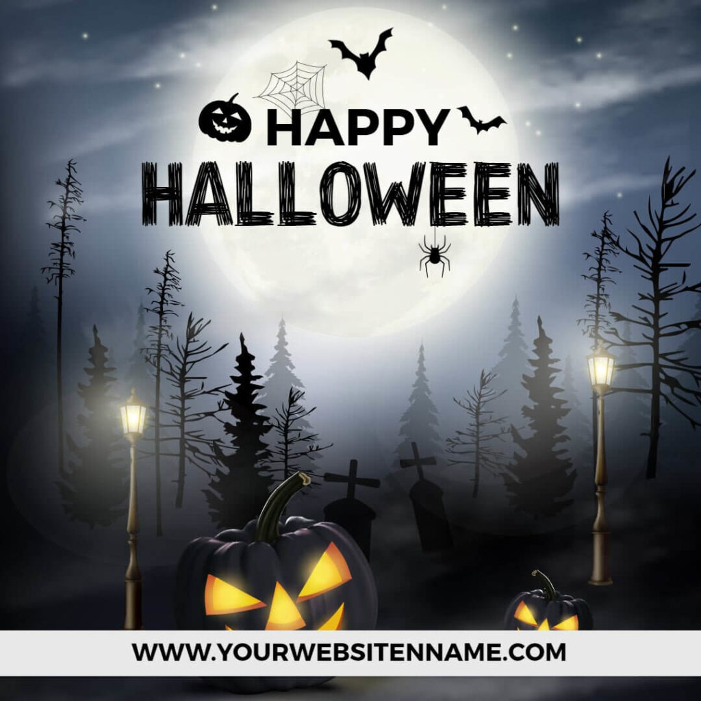 Scary Silhouette Halloween Card Background