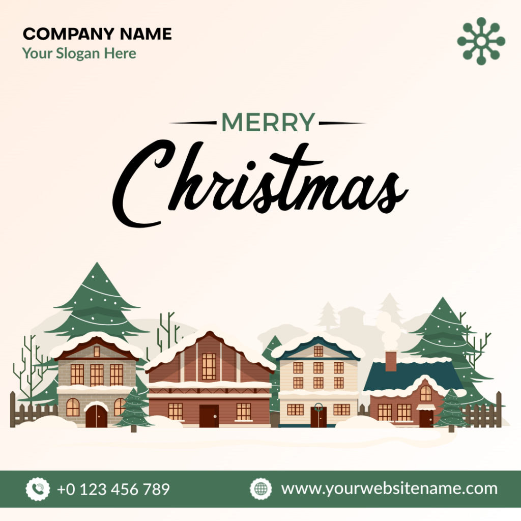 Illustrativemerry christmas post for company 