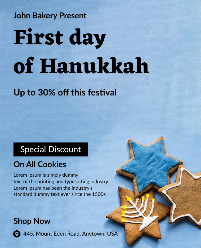 Hanukkah Bakery Discount Poster