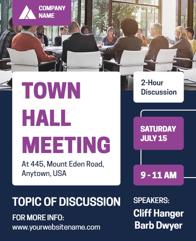 Town hall meeting flyer