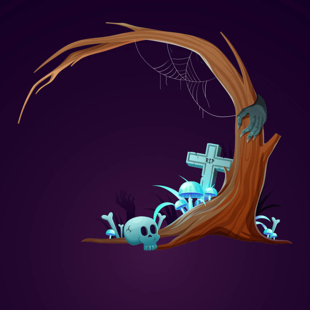 Freaky Tree Halloween Card Background