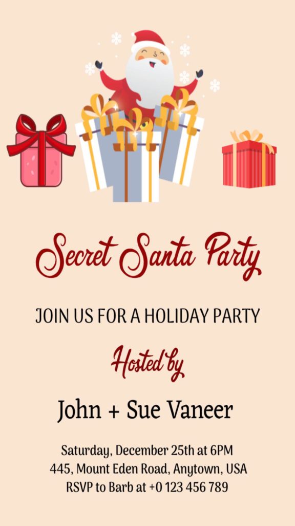 Festive secret santa poster design