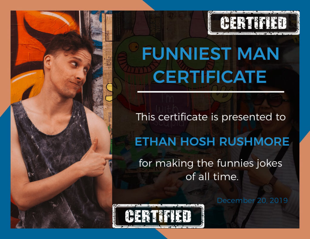 Comedy Certificate Example
