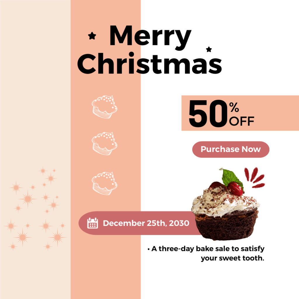 merry christmas post for cupcake business