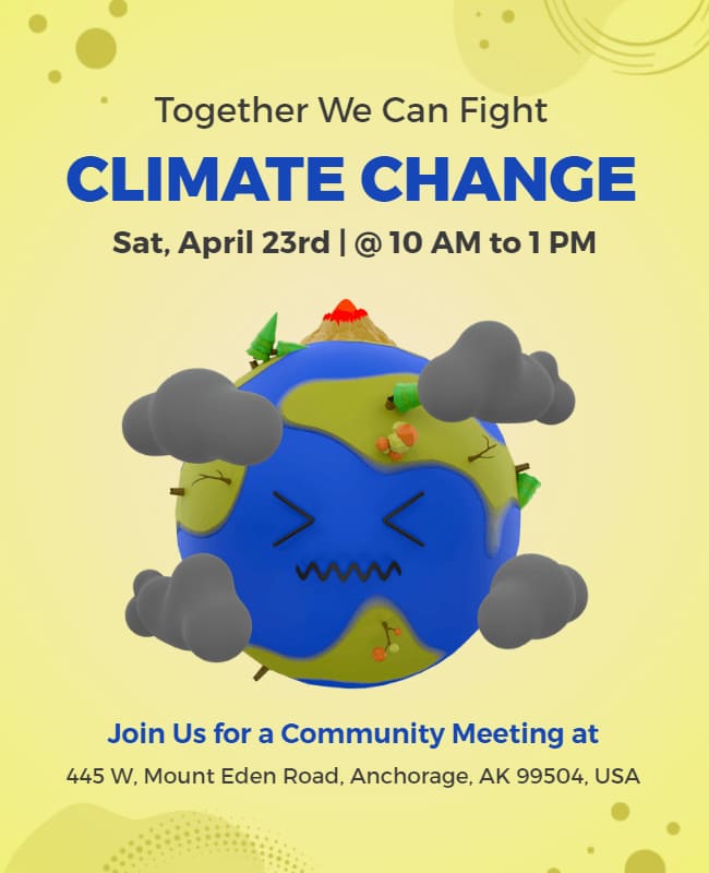 climate change meeting flyer