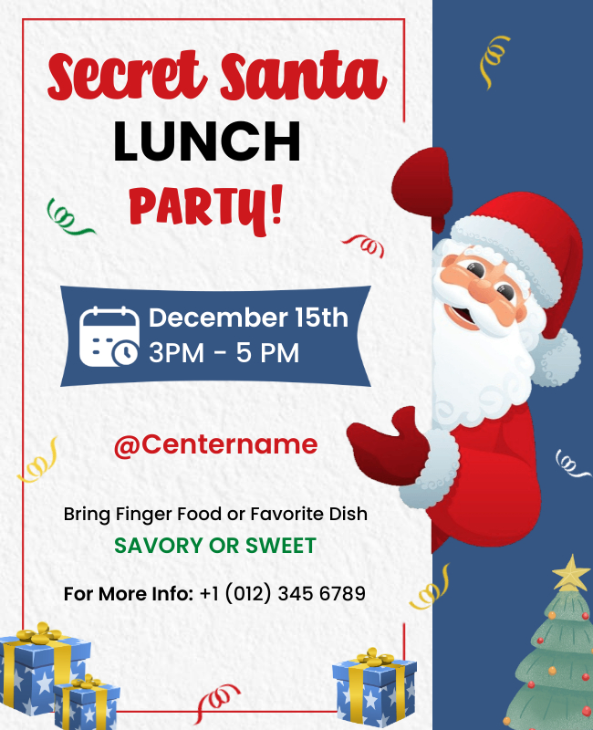 Secret Santa Lunch Flyer template