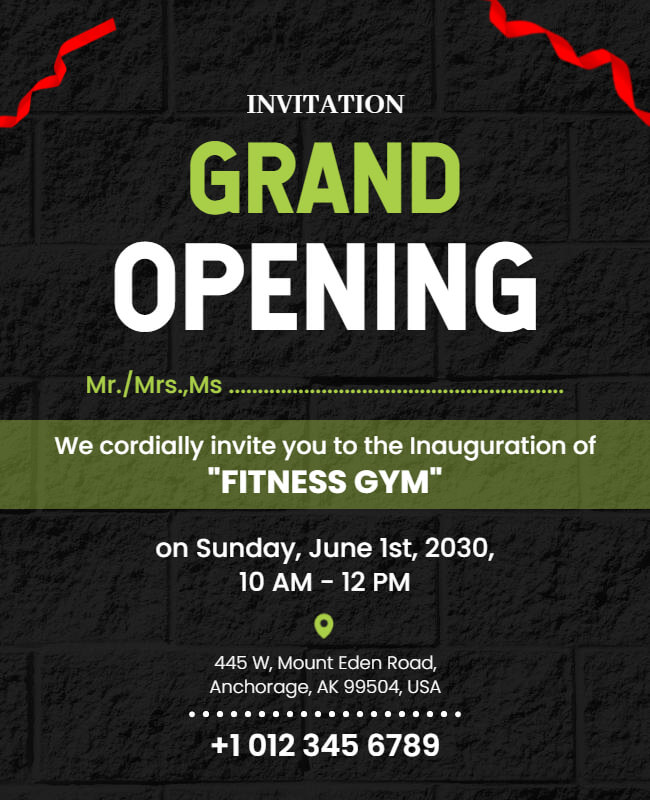 Minimalistic gym grand opening flyer