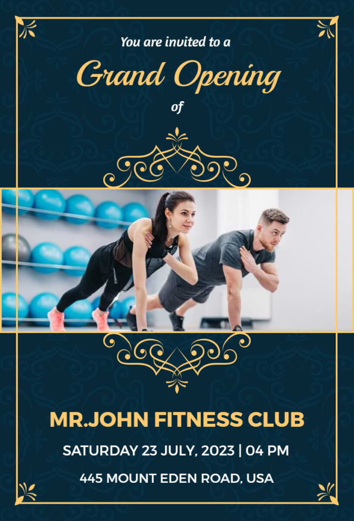 High quality image in gym grand opening flyer