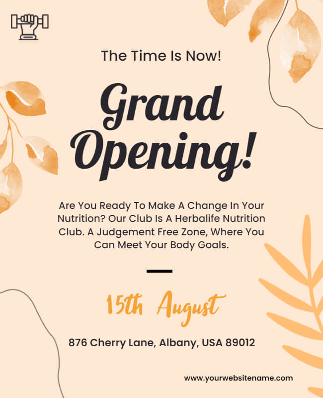 gym grand opening flyer event