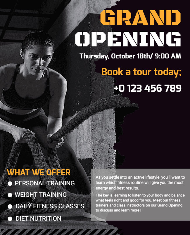 services for gym opening 