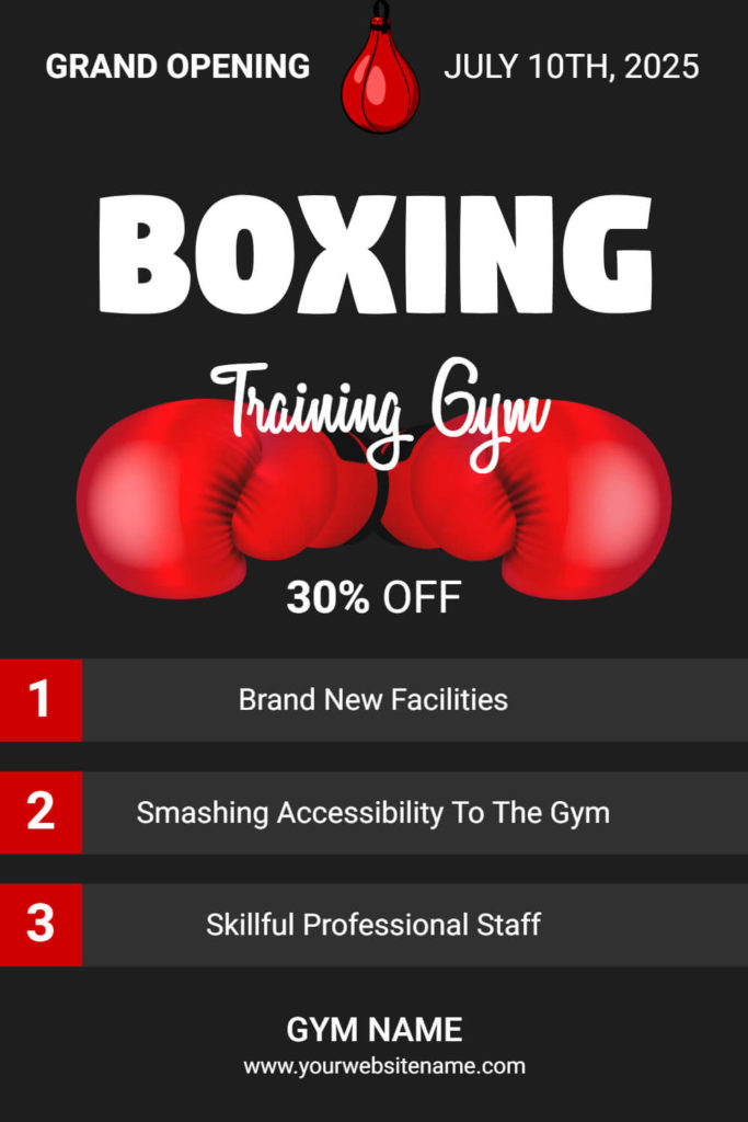 boxing Gym Opening Flyer