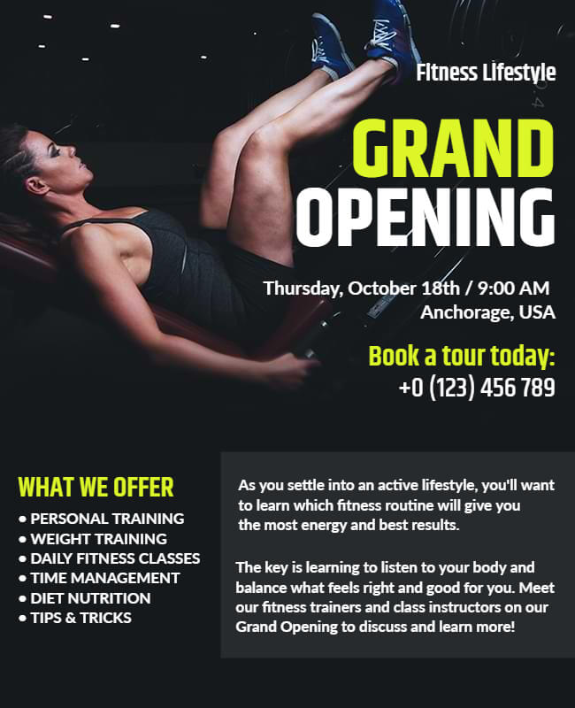 call to action for gym grand opening