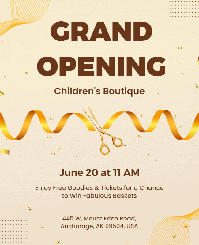 Children Boutique Grand Opening Flyer