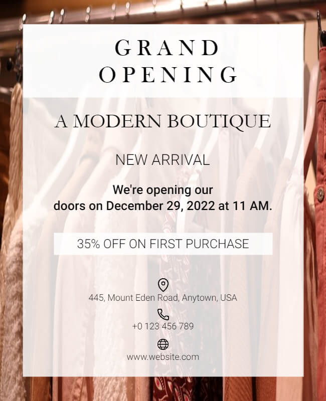 Modern Boutique Opening Flyer