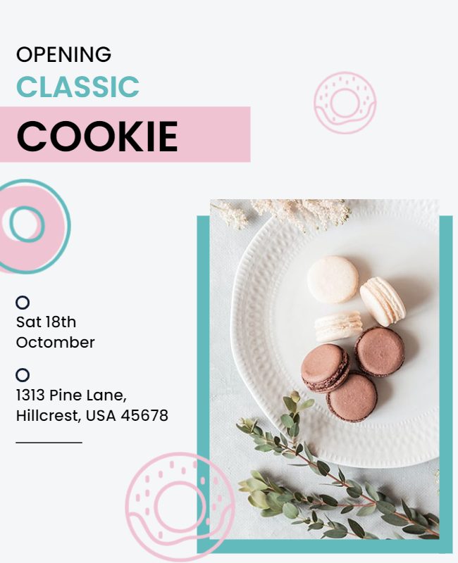 Cookie on Bakery Opening Flyer