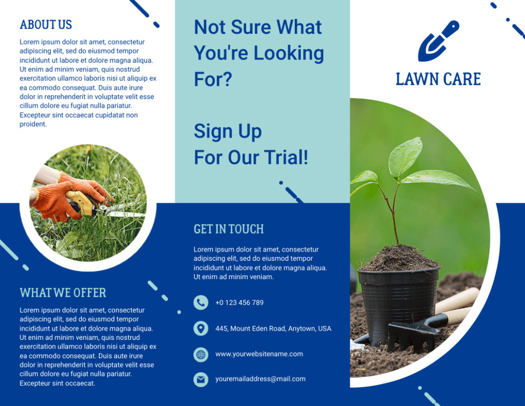 Lawn Care Trifold Brochure Template