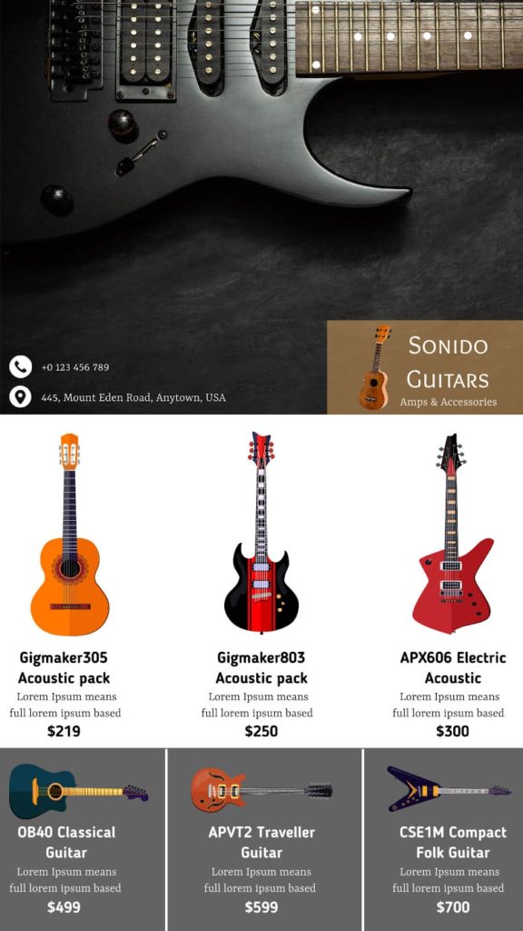 Musical Guitar Product Brochure Sample