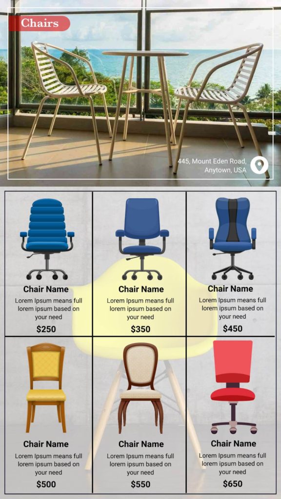 Chair Product Brochure Sample