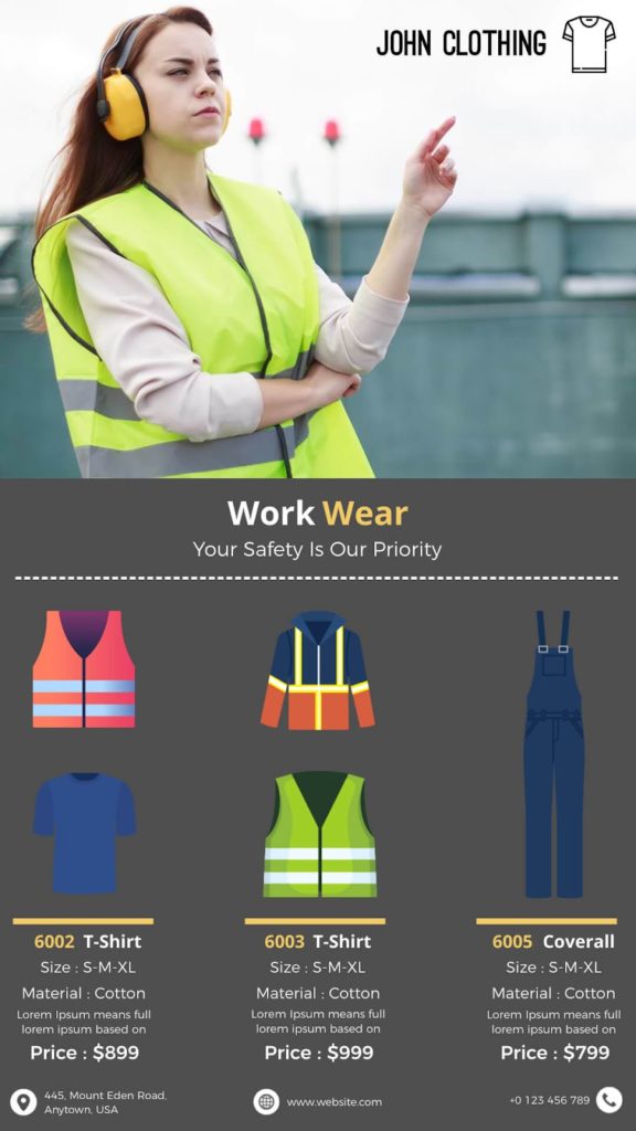 Safety Work Wear Product Brochure Sample