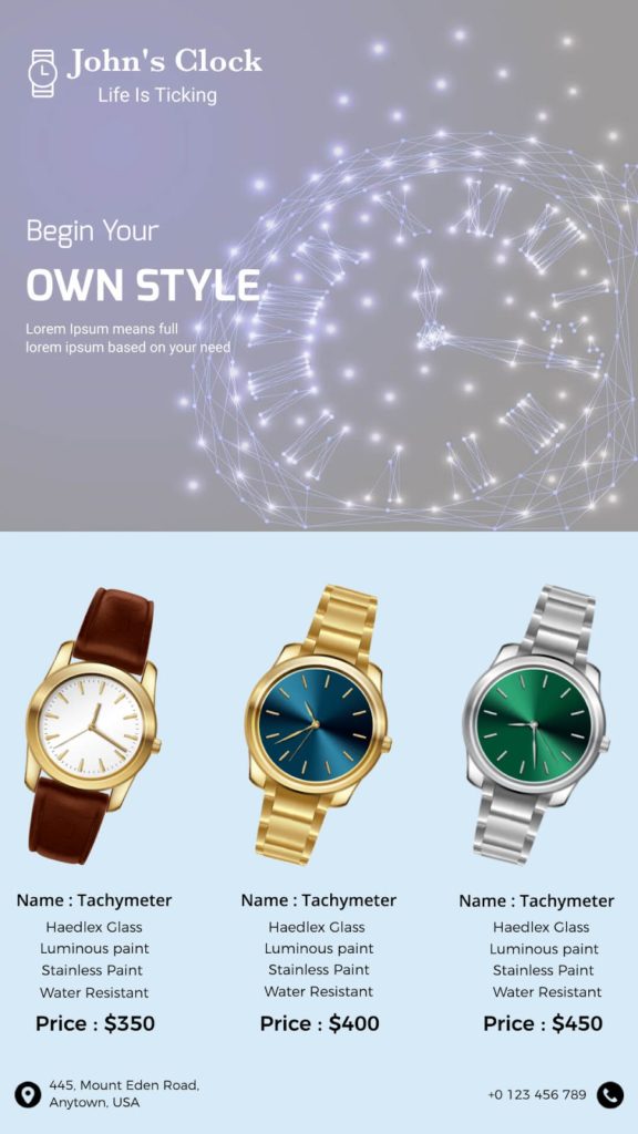 Wrist Watch Wear Product Brochure Sample