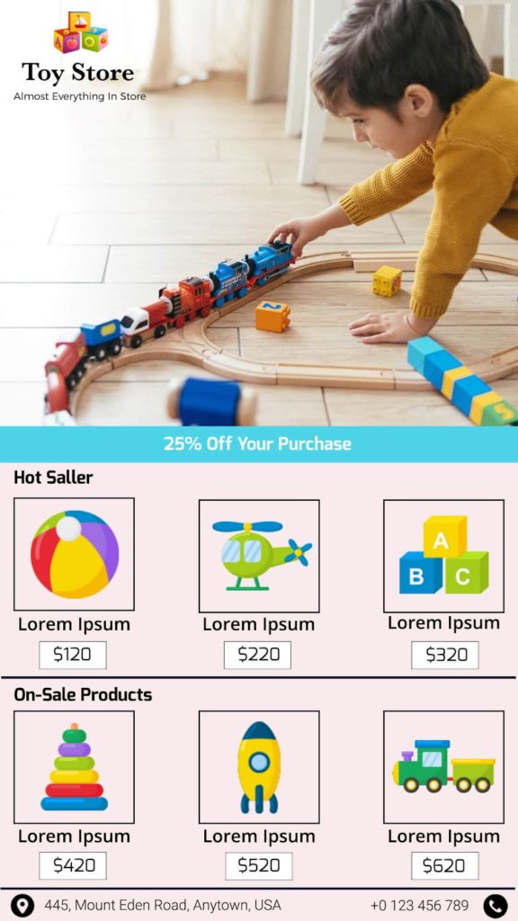 Kids Toy Store Product Brochure Sample