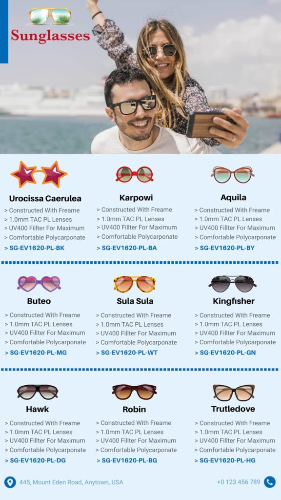 Sunglasses Product Brochure Sample