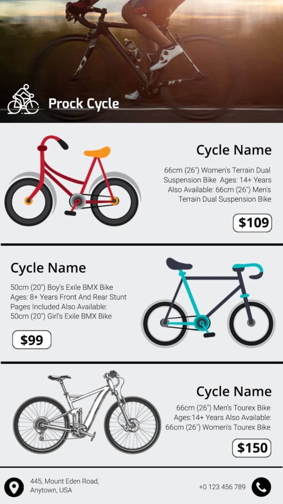 Cycle Product Brochure Sample