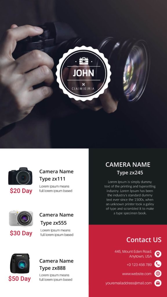 Camera Product Brochure Sample