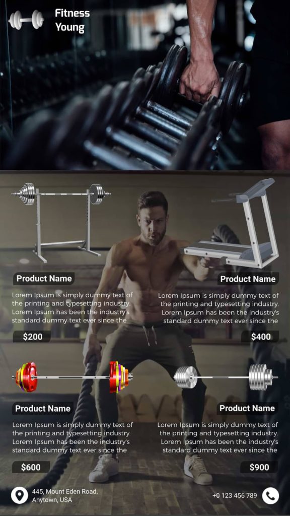 Gym Products Brochure Sample