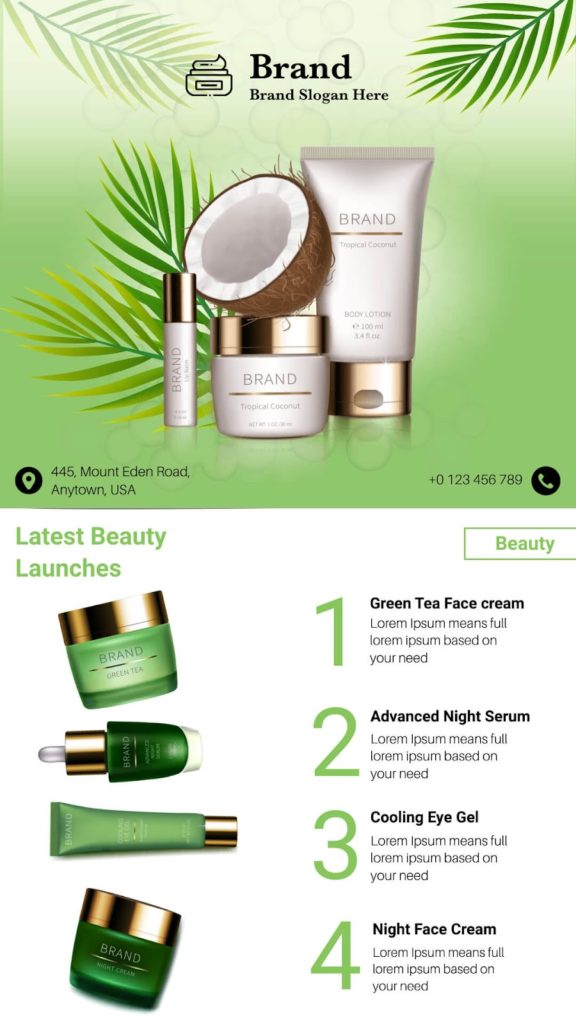 Beauty Products Brochure Sample
