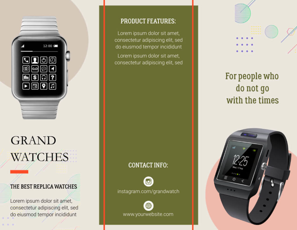 Smart Watch Product Trifold Brochure Sample