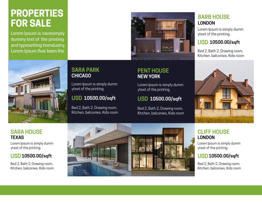Properties for Sale Real Estate Brochure Template