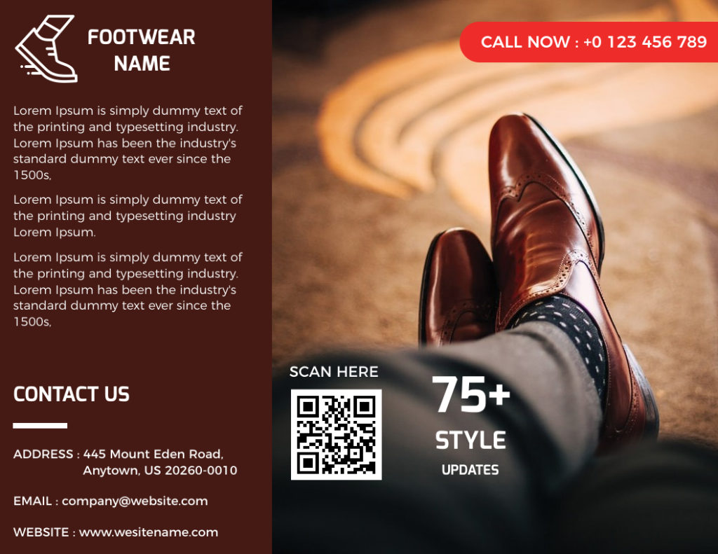 Men’s Modern Footwear Product Brochure Sample