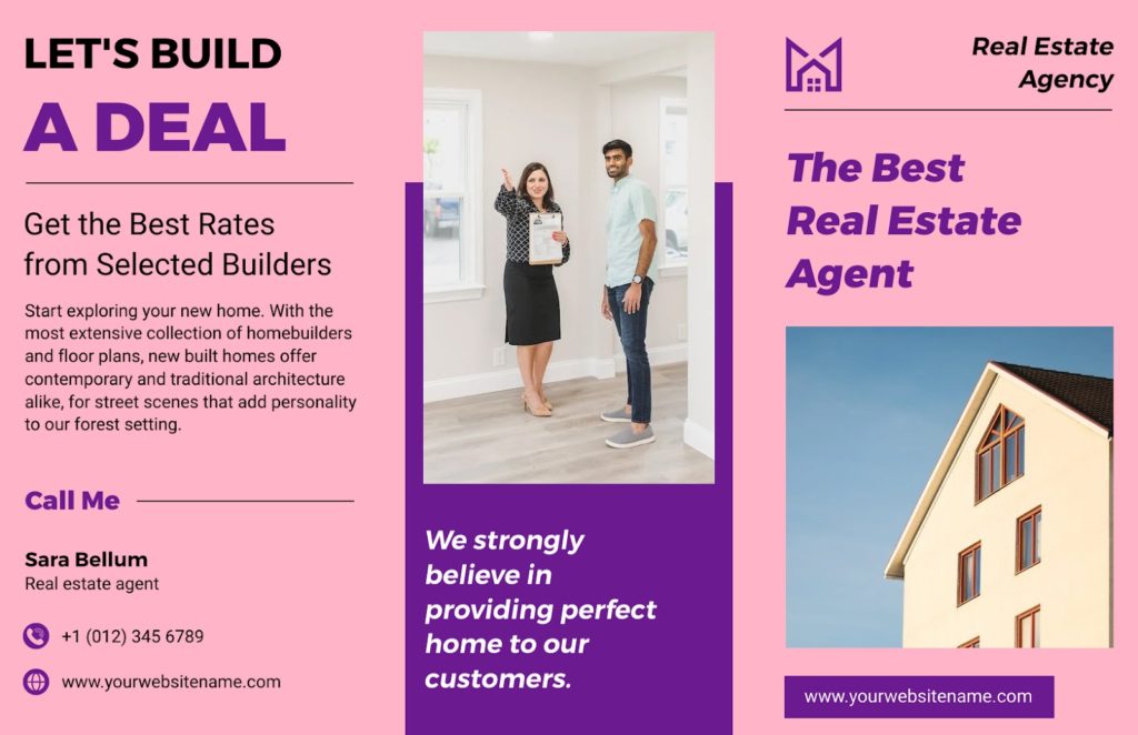 Trifold Brochure Template for Real Estate Agents