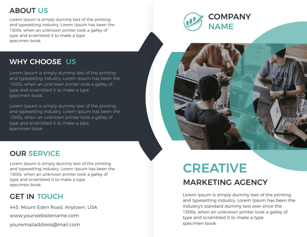 Bifold Brochure Template for Marketing Agency