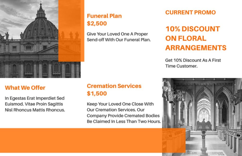 Funeral Services Trifold Brochure Template