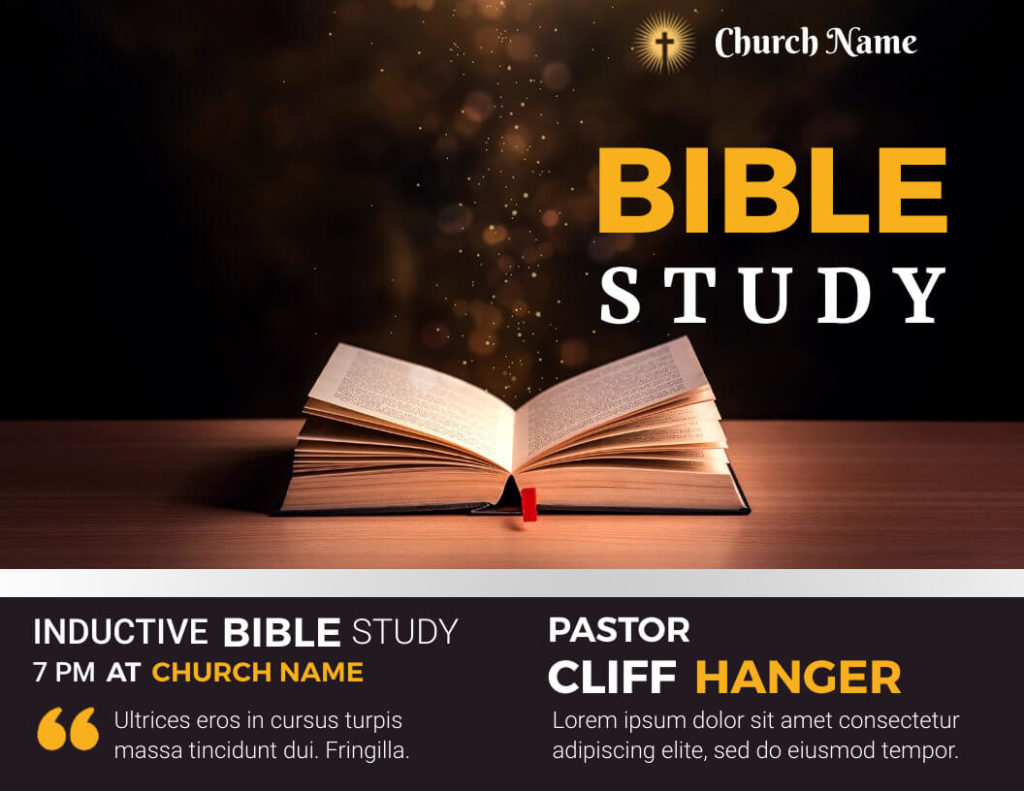 Bible Study Bifold Brochure Template