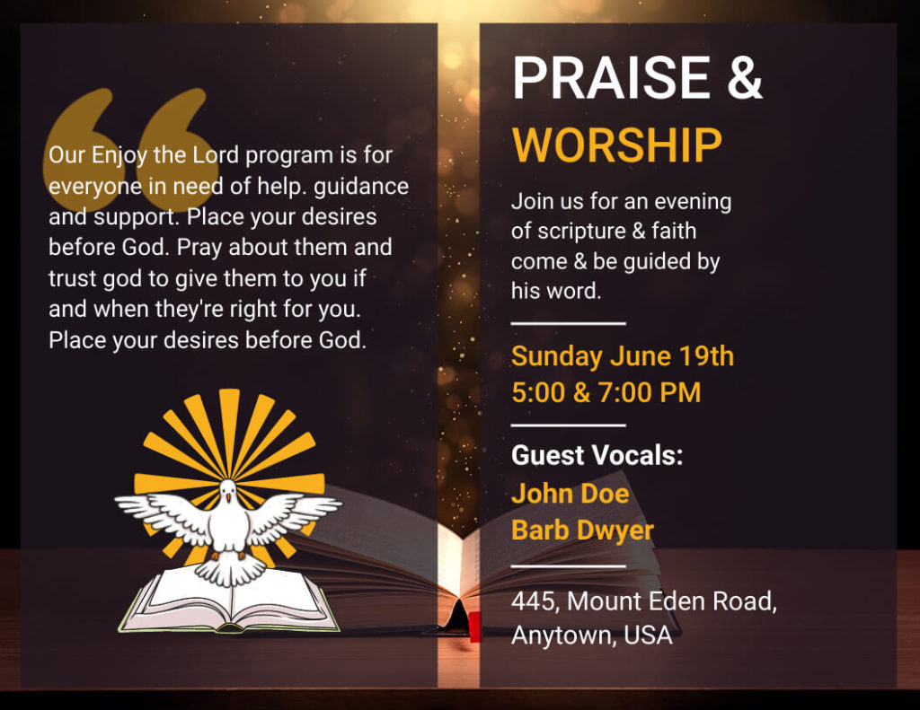 Evening Praise and Worship Leaflet for Church