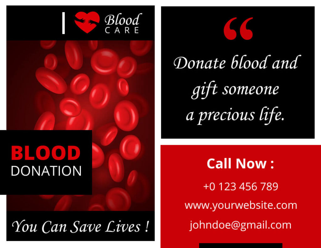Bifold Brochure Template for Blood Donation