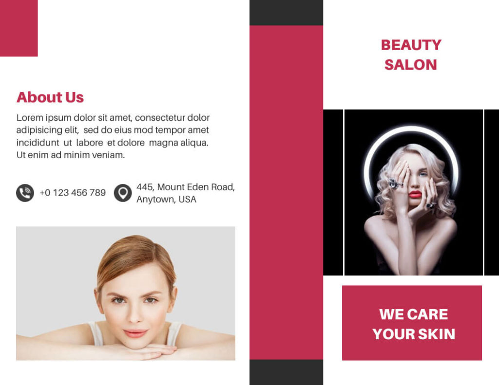 Brochure Cover Template for Beauty Salon