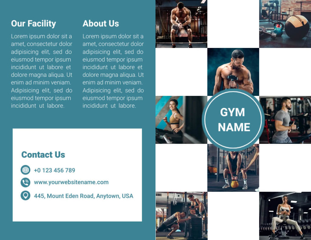 Bifold Brochure Cover Template for Gym