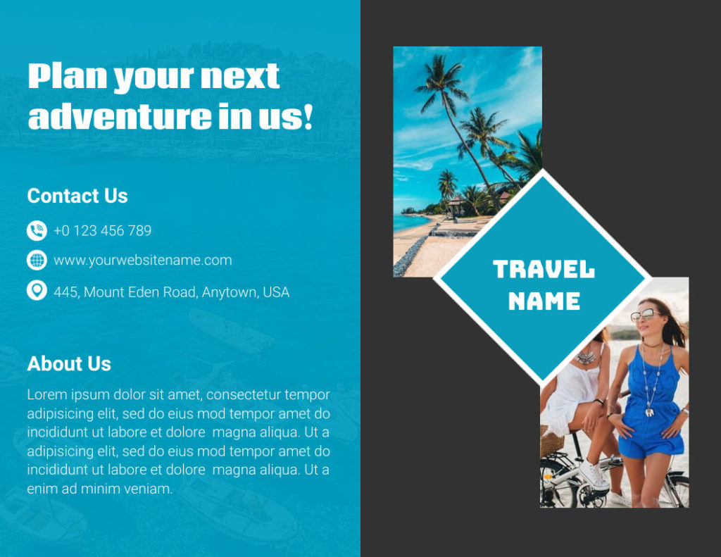 Brochure Cover Template for Travel Agent