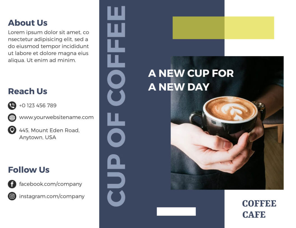 Modern Brochure Cover Template for Coffee Cafe