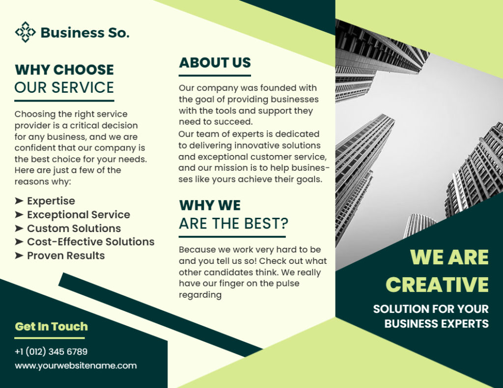 Green Abstract Corporate Trifold Brochure Template
