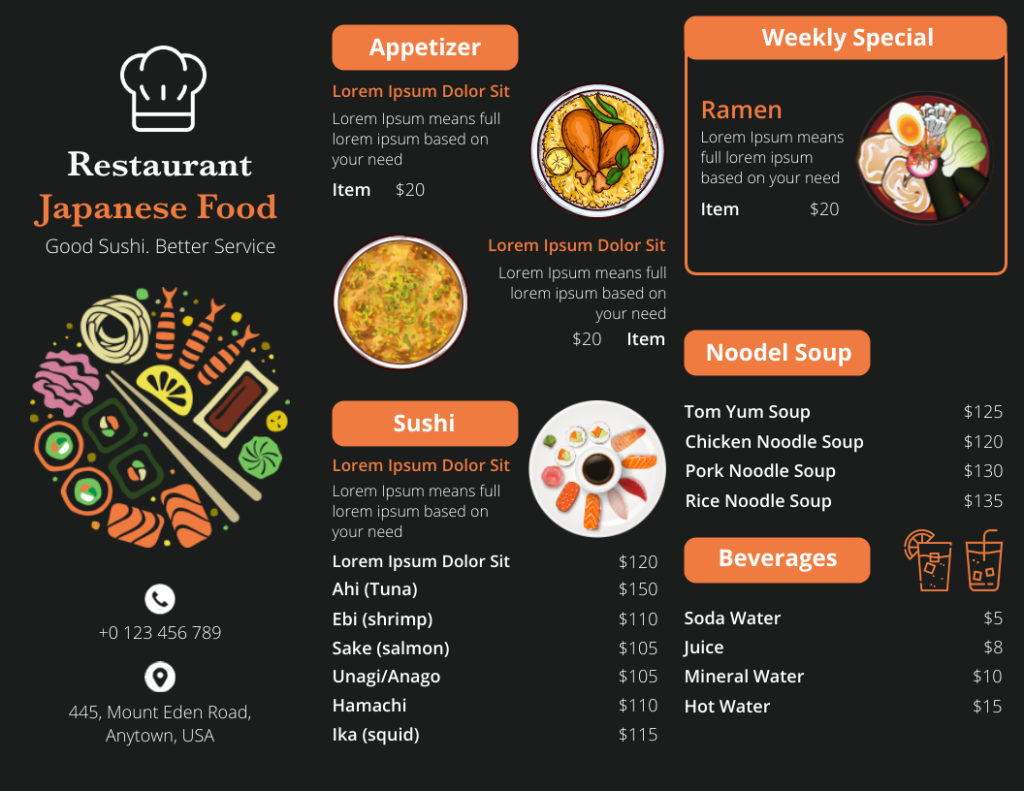 Restaurant Brochure Examples 14 Printable Templates