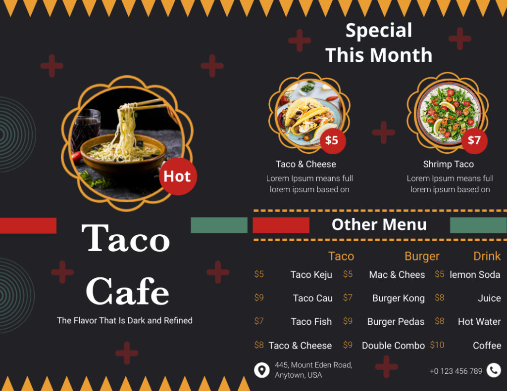 Month Special Dish Leaflet