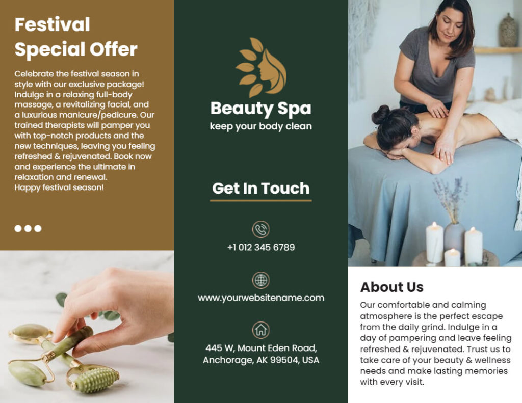 Festival Special Offer Spa Trifold Brochure Template