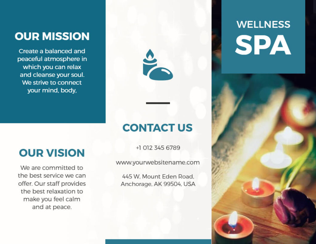 Wellness Spa Trifold Brochure Template