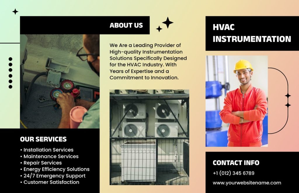 HVAC Instrumentation Services Business Trifold Brochure Template